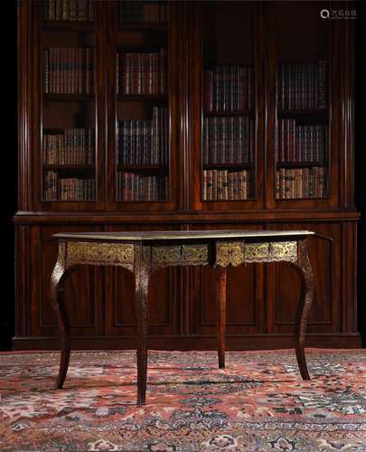 Y A BRASS AND TORTOISESHELL 'BOULLE' MARQUETRY, AMBO...