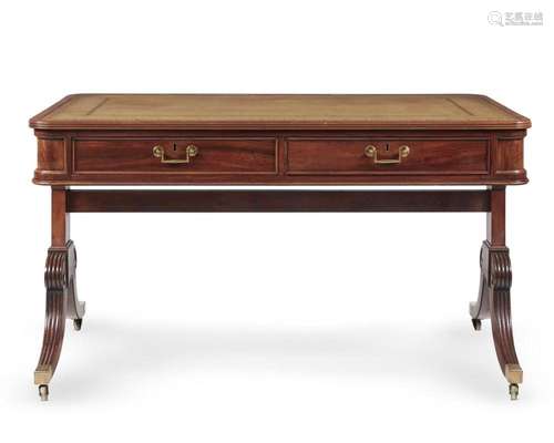 A GEORGE III MAHOGANY LIBRARY TABLE, ATTRIBUTED TO GILLOWS, ...