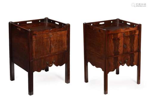 A MATCHED PAIR OF GEORGE III MAHOGANY NIGHT COMMODES, THIRD ...