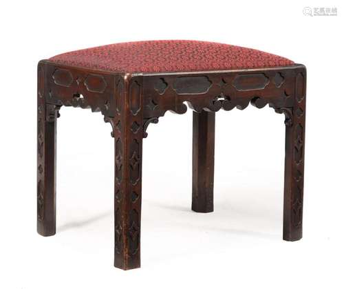 A GEORGE III MAHOGANY STOOL, POSSIBLY IRISH, CIRCA 1780