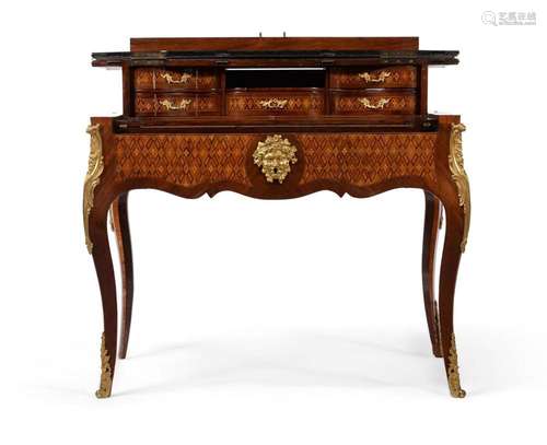 Y A KINGWOOD, ROSEWOOD, PARQUETRY AND ORMOLU MOUNTED WRITING...