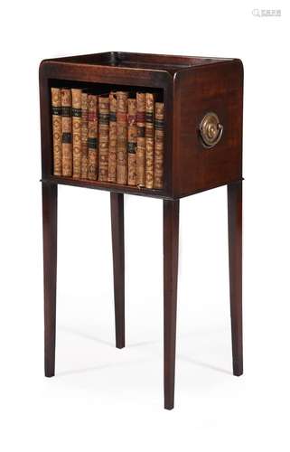 AN UNUSUAL LATE GEORGE III MAHOGANY BOOK TABLE OR BEDSIDE CA...