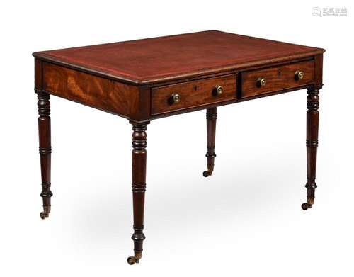 A REGENCY MAHOGANY LIBRARY OR WRITING TABLE, CIRCA 1815