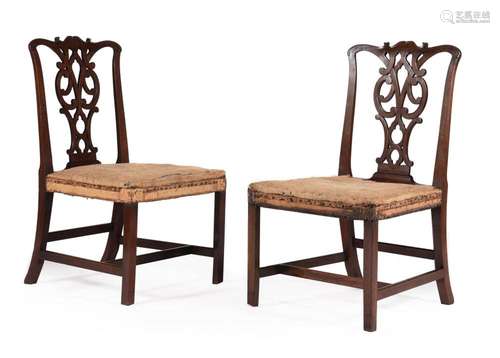 A PAIR OF GEORGE II MAHOGANY SIDE CHAIRS, IN THE MANNER OF T...