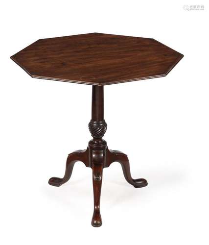 A GEORGE III MAHOGANY OCTAGONAL TRIPOD TABLE, CIRCA 1760