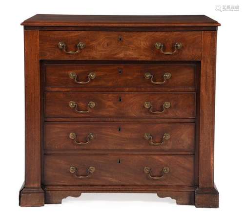 A GEORGE II MAHOGANY WRITING OR ARTIST'S CHEST, IN THE M...