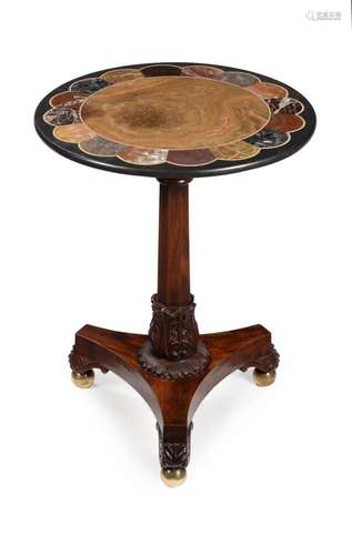 A GEORGE IV MAHOGANY PEDESTAL OCCASIONAL TABLE, CIRCA 1825