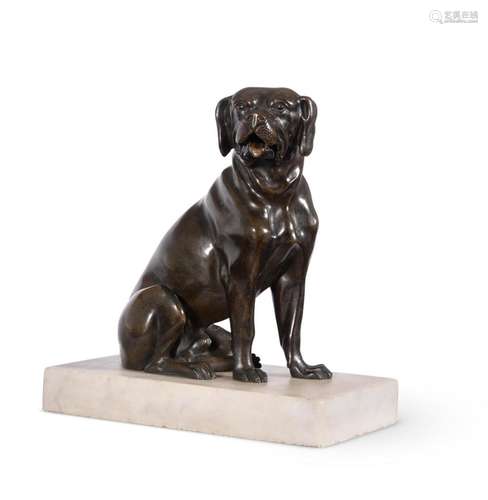 A REGENCY BRONZE DOG CARD HOLDER, IN THE MANNER OF THOMAS WE...