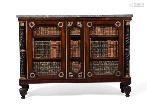 Y A REGENCY ROSEWOOD AND GILT METAL MOUNTED SIDE CABINET, CI...