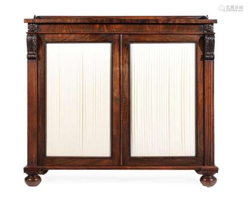 Y A REGENCY ROSEWOOD LIBRARY CABINET, ATTRIBUTED TO GILLOWS,...