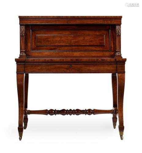 A GEORGE IV MAHOGANY DESK OR WRITING TABLE, IN THE MANNER OF...