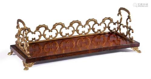 Y A GEORGE IV ROSEWOOD AND GILT METAL BOOK CARRIER, CIRCA 18...