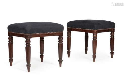 A PAIR OF REGENCY MAHOGANY STOOLS BY GILLOWS