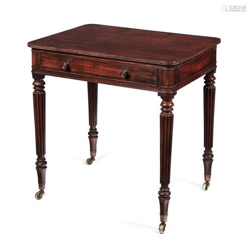 A REGENCY MAHOGANY CHAMBER WRITING TABLE, ATTRIBUTED TO GILL...