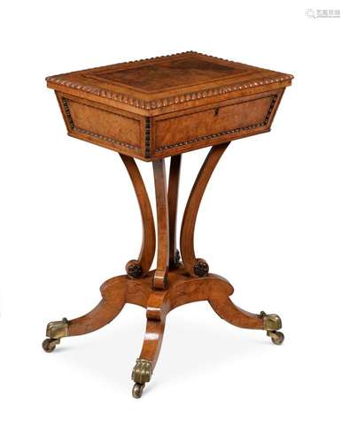 Y AA GEORGE IV BURR WALNUT, BURR ELM, ELM, SATINWOOD CROSSBA...