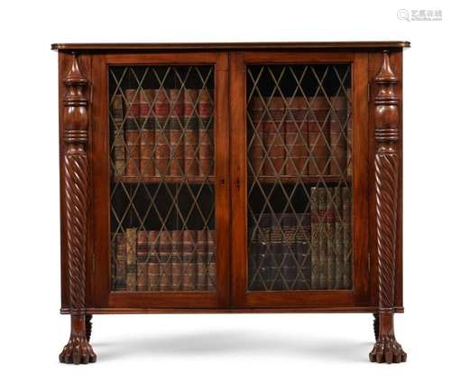 A GEORGE IV MAHOGANY BOOKCASE, PROBABLY CHANNEL ISLANDS, CIR...