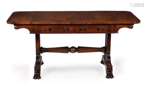 Y A GEORGE IV ROSEWOOD SOFA TABLE, ATTRIBUTED TO GILLOWS, CI...