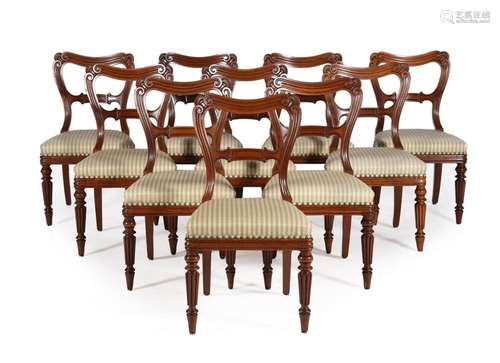 A SET OF TWENTY-FOUR GEORGE IV MAHOGANY DINING CHAIRS, BY GI...