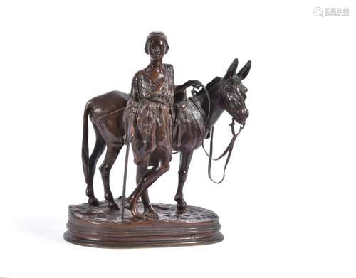 AFTER ALFRED DUBUCAND, A FRENCH BRONZE GROUP OF 'L' ...