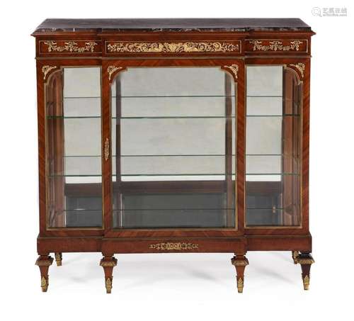 Y A FRENCH KINGWOOD BREAKFRONT VITRINE, LATE 19TH/EARLY 20TH...