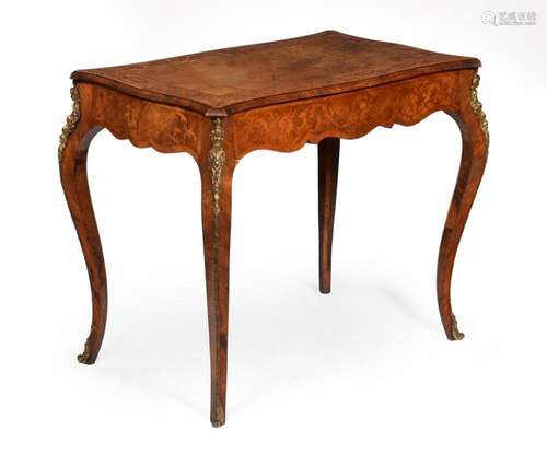 A VICTORIAN WALNUT AND MARQUETRY BUREAU PLAT, SECOND HALF 19...