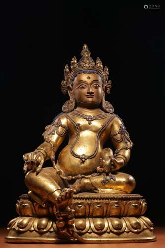 Qing Chinese Gilt Bronze Buddha