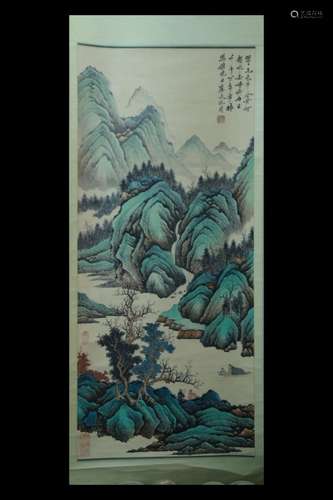 Chinese Ink Color Landscape Painting