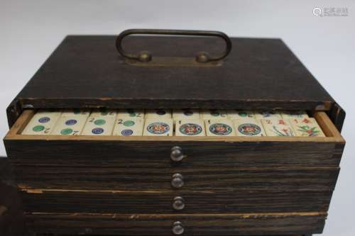 Chinese Mahjong Set w Original Box