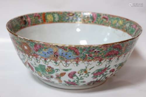 Large Chinese Rose Madelia Porcelain Bowl