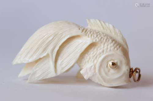 Bone Carved Fish Pendant