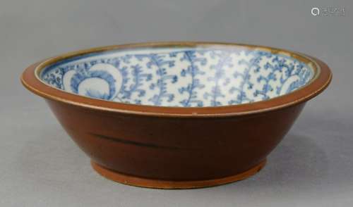 Chinese Brown Glazed Soup Bowl, Qing Dynasty