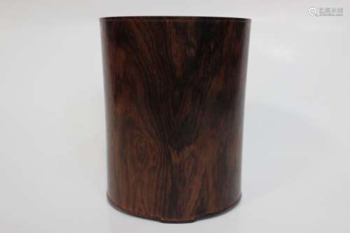 Chinese Hainan Huanghuali Wood Carved Brushpot