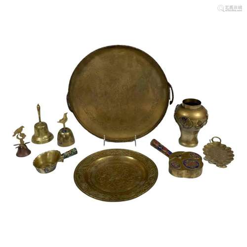 Group of Asian Brass and/or Bronze Items