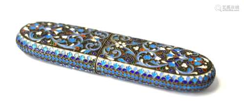 Russian Cloisonne Enamel Silver Case