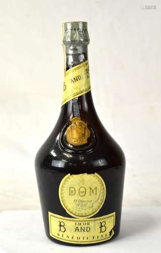 B and B Benedictine D.O.M Liqueur 1960s 750ML