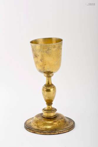 A chalice, mannerist, gilt bronze, base with inscription HE ...