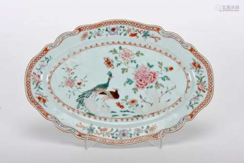 Scalloped octagonal platter, Chinese export porcelain, polyc...