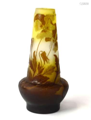 Galle Brown Floral Designed Vase