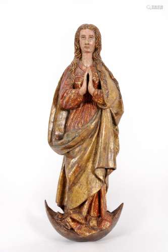 Our Lady of The Immaculate Conception, polychrome and gilt w...