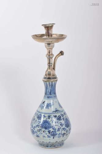 A Bottle, Chinese porcelain, blue decoration "Flowers&q...
