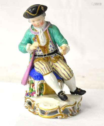 Meissen Figure of Boy Sitting on A Chair