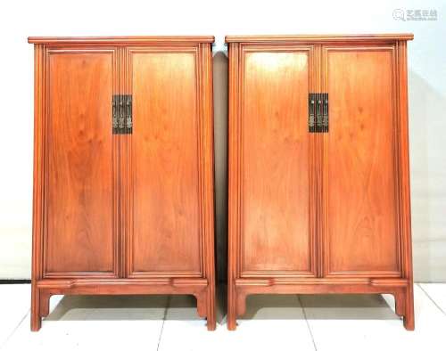 Pr Chinese Huanghuali Wood Cabinets