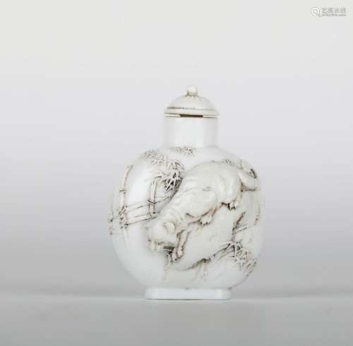 Chinese Carved White Porcelain Snuff Bottle