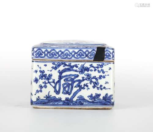 Chinese Blue & White Square Box