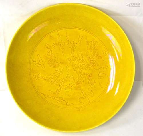 Chinese Yellow Glazed Plate