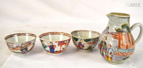 Four Pcs Chinese Rose Medallion Porcelains