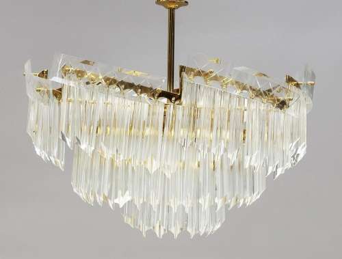 Ceiling chandelier, 20th c., brass