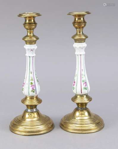 Pair of candlesticks, 19th c., bal