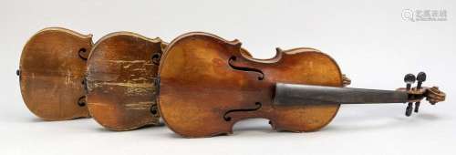 3 violins, age and origin unknown