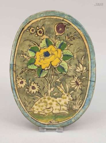 Oval tile, Persian, age unclear. P